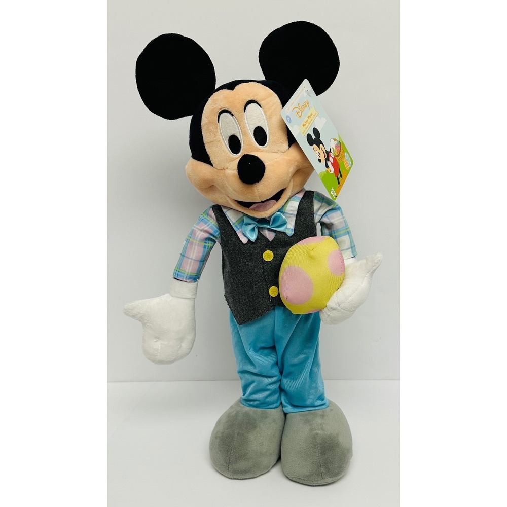 Disney Mickey Mouse 20" Blue Spring Easter Egg Standing Door Greeter Plush NWT